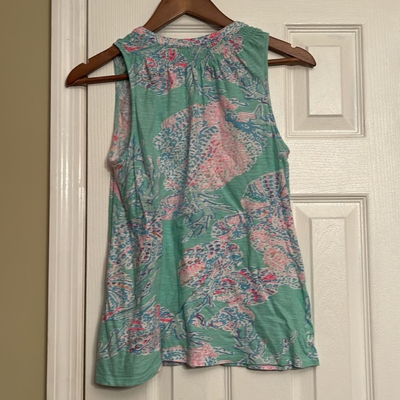 Authentic Lilly Pulitzer logo blue top tank xxsmall shirt $68 small - Picture 4 of 4